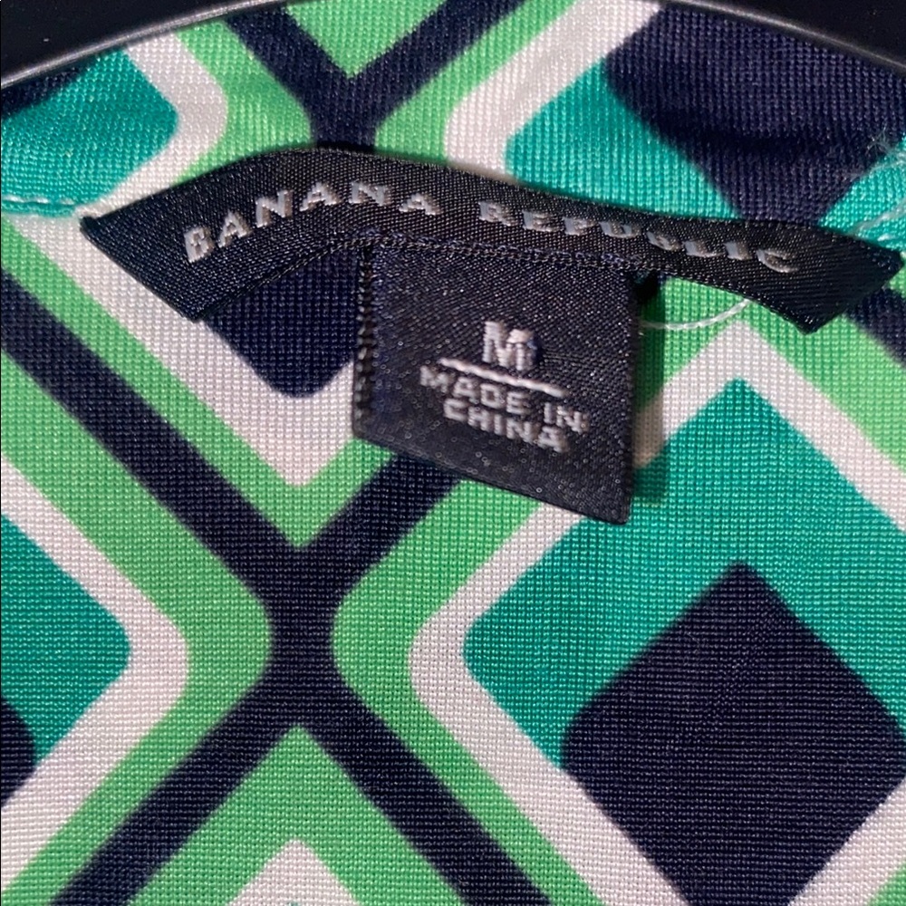 Banana Republic Silk Blend Geometric Print Wrap Dress - Picture 5 of 5
